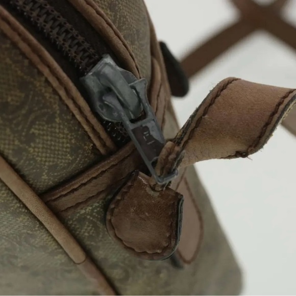 CELINE Macadam Canvas Shoulder Bag PVC Leather Beige - Picture 11 of 16